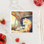 オレンジ猫お茶 スタンダードカクテルナプキン (インサイチュ)