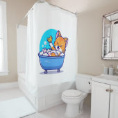 オレンジ猫が可愛おもしろいい シャワーカーテン (インサイチュ)