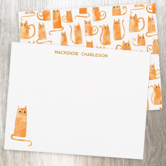 オレンジ猫のオリジナル文房具 ノートカード