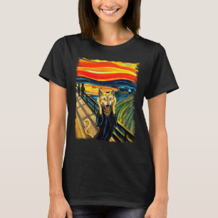 オレンジ猫の叫び絵を描アートの猫好き、猫ママ。 Tシャツ