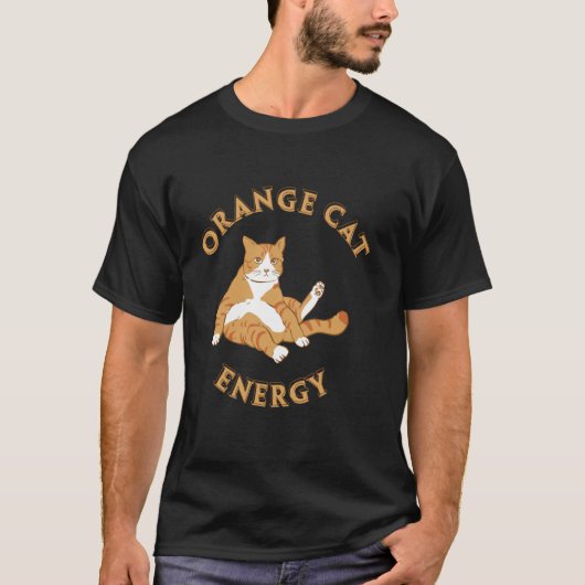 オレンジ猫エナジーアパレル Tシャツ (正面)