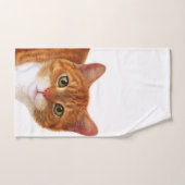 オレンジ猫バスルーム用タオルセット バスタオルセット (ハンドタオル)