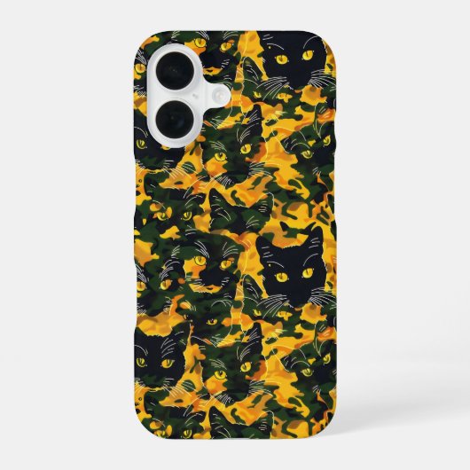 オレンジ猫柄 iPhone 16ケース (裏面)