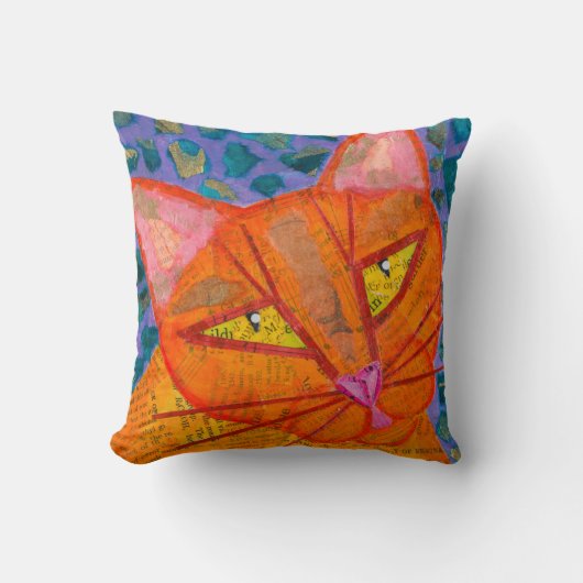オレンジ猫 クッション (正面)