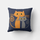 オレンジ猫、灰色猫 クッション (裏面)