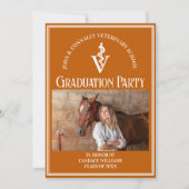 オレンジ獣医学校の写真卒業パーティー 招待状 (正面)