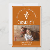 オレンジ獣医学校フォトカスタム卒業式 案内状 (正面)