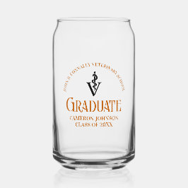 オレンジ獣医学校卒業カスタム ガラス缶