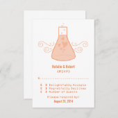 オレンジ甘い化学応答カード 出欠カード (正面/裏面)