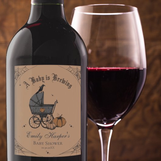 オレンジ男女兼用ベビーは赤ちゃんシャワーを醸造している ワインラベル