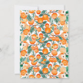 オレンジ男女兼用柑橘系ベビーシャワー 招待状 (裏面)