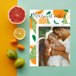 オレンジ畑のクリスマス写真カード（温かい願い） シーズンカード