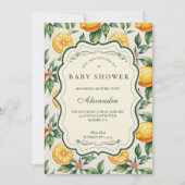 オレンジ畑のベビーシャワー 招待状 (正面)