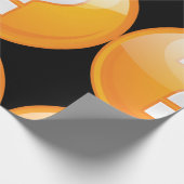 オレンジ疑門符の包装紙 ラッピングペーパー (角)