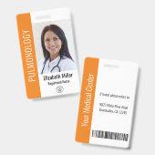 オレンジ病院医療従事者写真ID バッジ (正面&裏面)