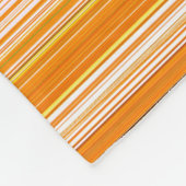 オレンジ白く黄色いピンクのストライプパターン フリースブランケット (角)