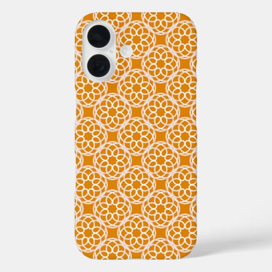 オレンジ白の幾何学模様 シームレス パターン Case-Mate iPhoneケース (裏面)