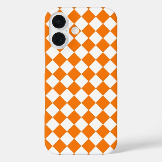 オレンジ白チェッカーダイヤモンド柄 Case-Mate iPhoneケース (裏面)