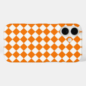 オレンジ白チェッカーダイヤモンド柄 Case-Mate iPhoneケース (裏面 (横))