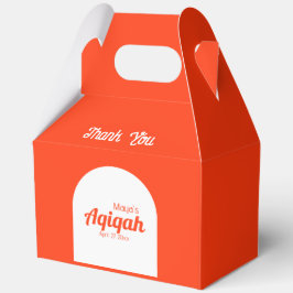 オレンジ白無地の色平野、Aqiqah赤ちゃんシャワー フェイバーボックス