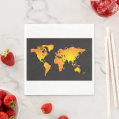 オレンジ白熱［赤熱］光を放つと黄色の世界地図 スタンダードランチョンナプキン (インサイチュ)