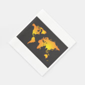 オレンジ白熱［赤熱］光を放つと黄色の世界地図 スタンダードランチョンナプキン (角)