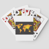 オレンジ白熱［赤熱］光を放つと黄色の世界地図 トランプ (裏面)