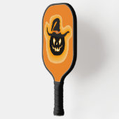 オレンジ白熱［赤熱］光を放つにカボチャの魔女 ピックルボールラケット (左)