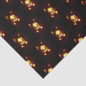 オレンジ白熱［赤熱］光を放つのハロウィーン猫 薄葉紙 (詳細)