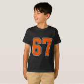 オレンジ白番67ジャージープレーヤーユニフォーム#67 Tシャツ (正面フル)
