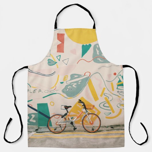 オレンジ白自転車の撮影方法 エプロン (正面)