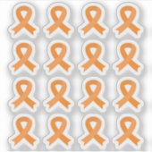 オレンジ白血病の腎臓がん認識リボン シール (正面)