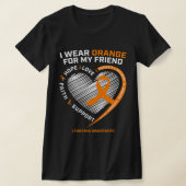 オレンジ白血病認識度フレンドギフトメンズウィメンズ Tシャツ (レイダウン)