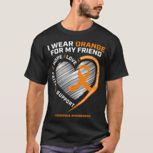 オレンジ白血病認識度フレンドギフトメンズウィメンズ Tシャツ