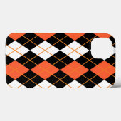 オレンジ白黒アーガイルダイヤモンドデザイン Case-Mate iPhoneケース (裏面 (横))