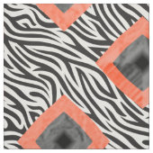 オレンジ白黒ダイヤモンドパターン ファブリック (見本)