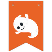 オレンジ白黒ハッピーハローウィンカワイイ幽霊 バンティングフラッグ (第2の旗)