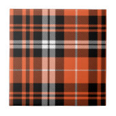 オレンジ白黒バッファロープレイド素朴ファームハウス タイル (正面)