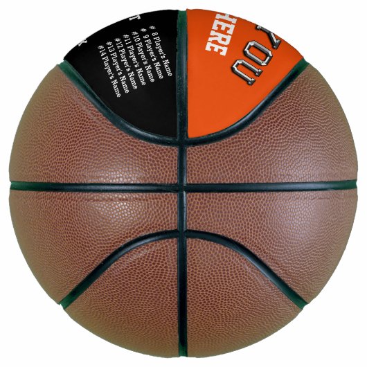 オレンジ白黒パーソナライズされたバスケットボール バスケットボール (右)