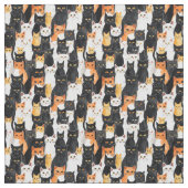 オレンジ白黒猫 ファブリック (クローズアップ)