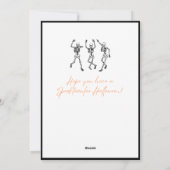 オレンジ白黒踊りスケルトンハロウィーン シーズンカード (裏面)