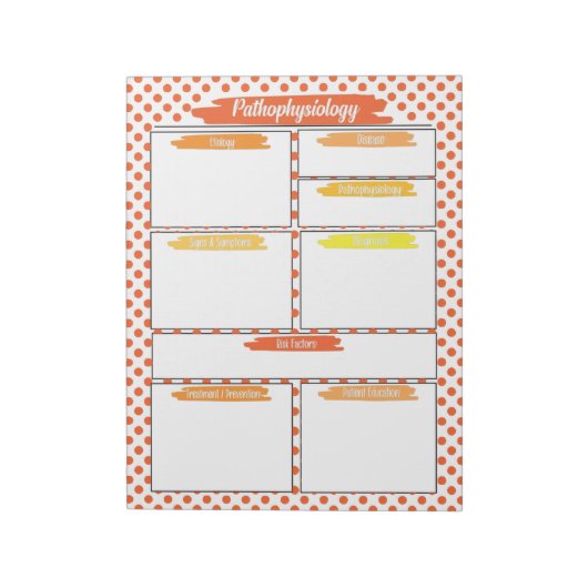 オレンジ看護 – 病態生理学テンプレート ノートパッド (回転)