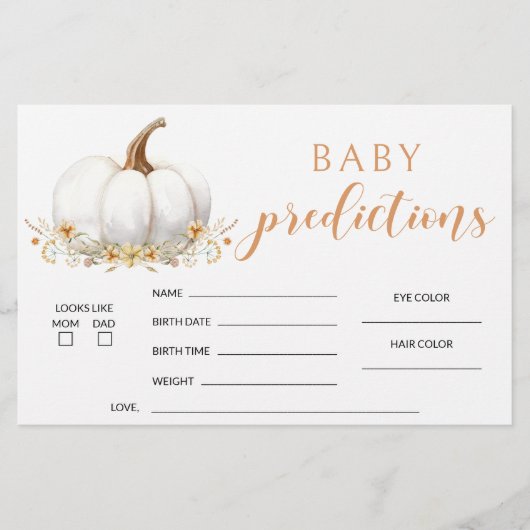 オレンジ私たちの小さなカボチャの赤ちゃんシャワー予測 便箋 (正面)