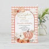 オレンジ私たちの小さなカボチャは1つの誕生日を回している 招待状 (スタンド正面)