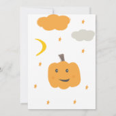 オレンジ私たちの小さなカボチャ3rd誕生日ムーンスターズ 招待状 (裏面)