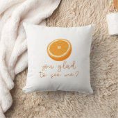 オレンジ私に会えて嬉しい？ クッション (ブランケット)