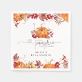 オレンジ秋のリトルカボチャが途中だ スタンダードカクテルナプキン (正面)