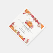 オレンジ秋のリトルカボチャが途中だ スタンダードカクテルナプキン (角)