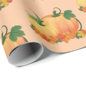 オレンジ秋の小さいカボチャ ラッピングペーパー (ロールコーナー)