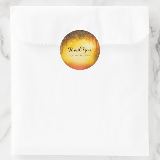 オレンジ秋の素朴な魅惑的な森の結婚式の好意 ラウンドシール (バッグ)